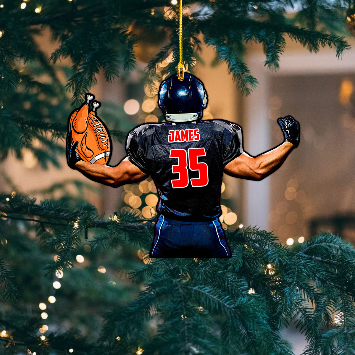 Custom Shape Ornament Turkey American Football Gift For Thanks Giving Home Decor