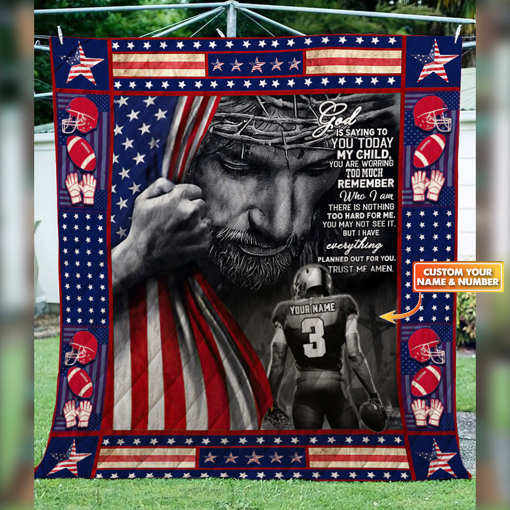 Football God Is Saying To You Personalized Name 3D Blanket 1 - Nvc97