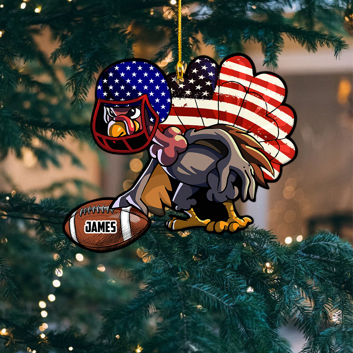 Custom Shape Ornament Turkey Touchdown American Gift For Thanks Giving Home Decor