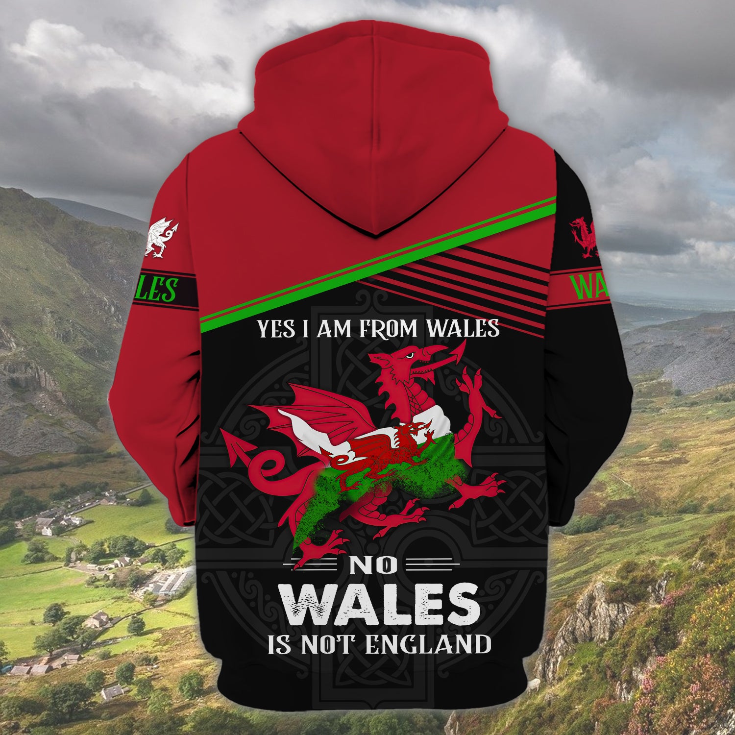 Welsh Taff - Im From Wales - Cymru - Personalized Name 3D Zipper Hoodie