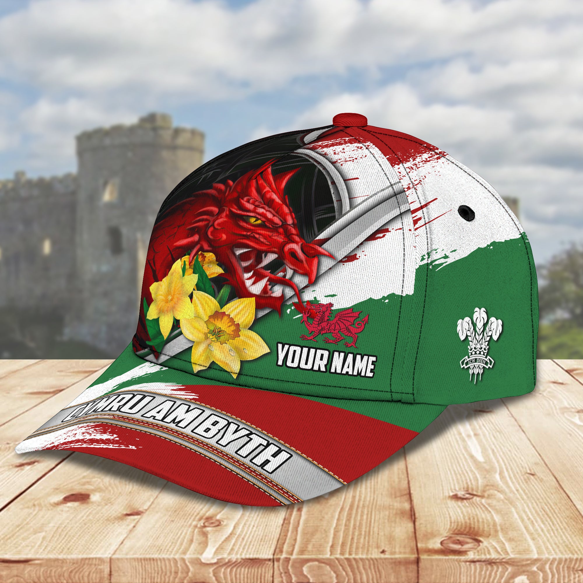 Wales - Cymru - Personalized Name Cap 64
