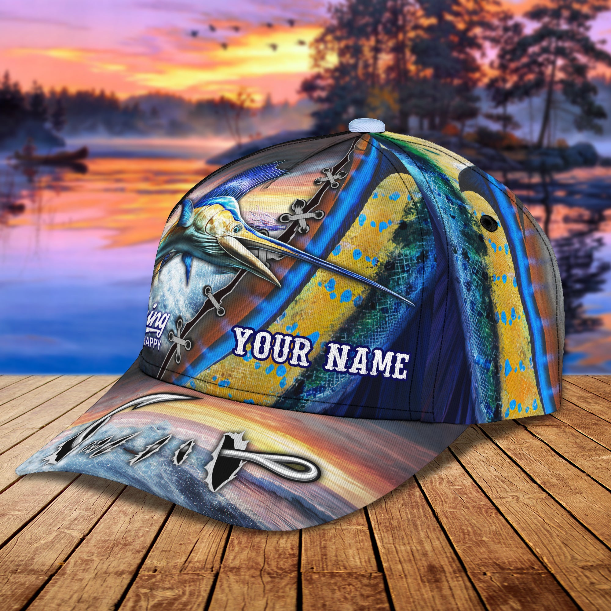 Marlin Fishing - Personalized Name Cap 30 - Nvc97