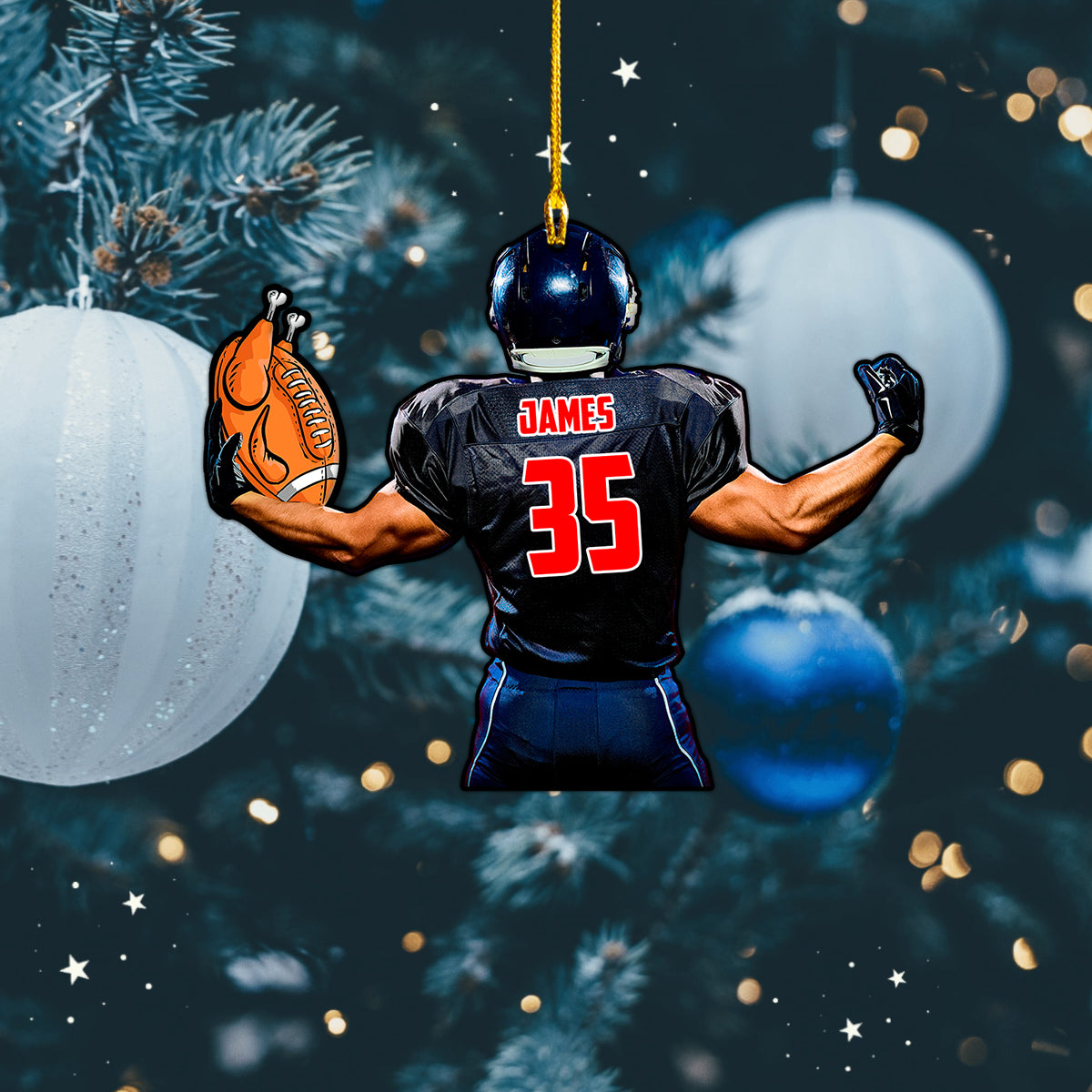 Custom Shape Ornament Turkey American Football Gift For Thanks Giving Home Decor