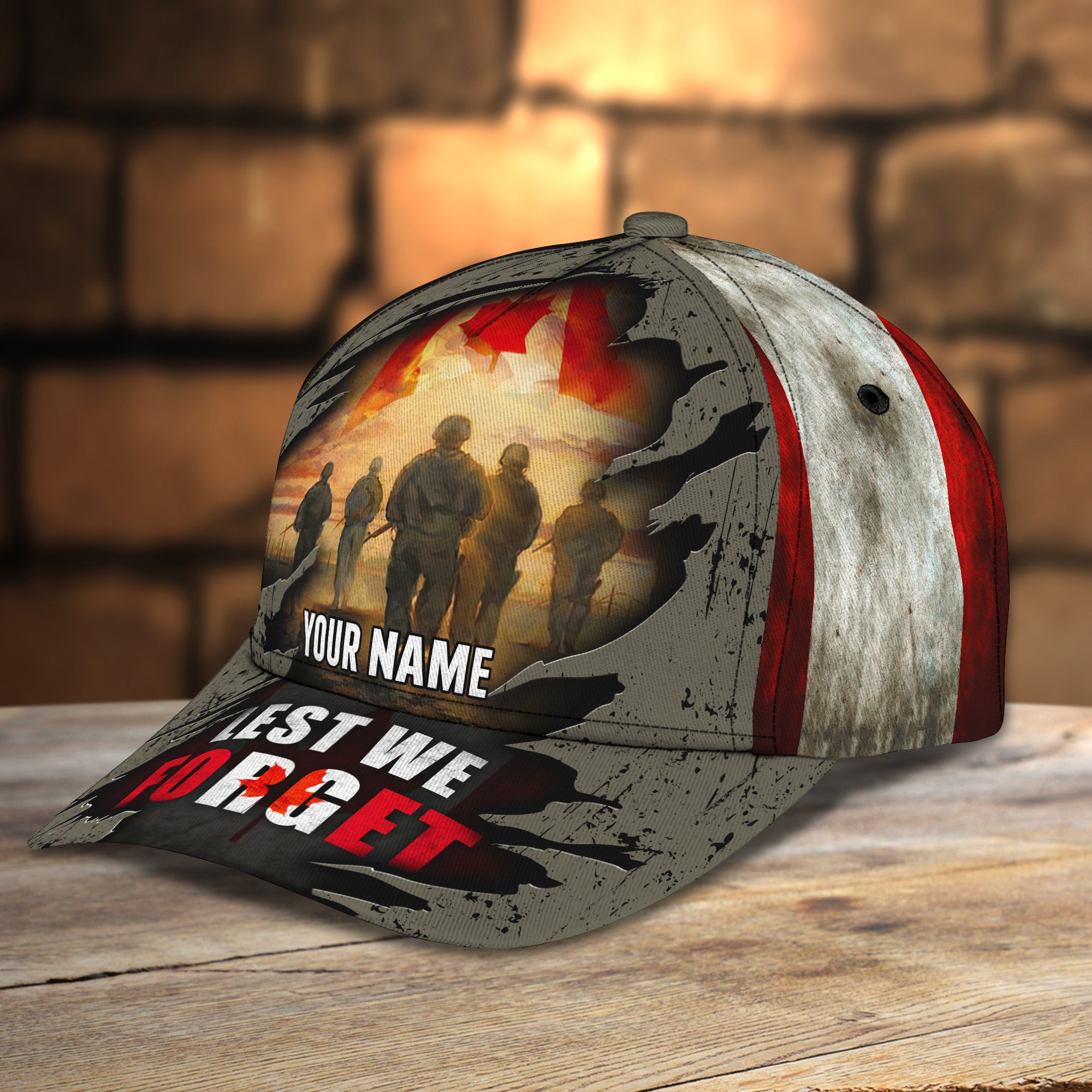 Lest We Forget - Personalized Name Cap 58 - Nvc97