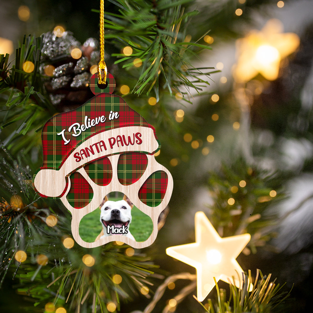 Dog Paws Custom Shaped Ornament