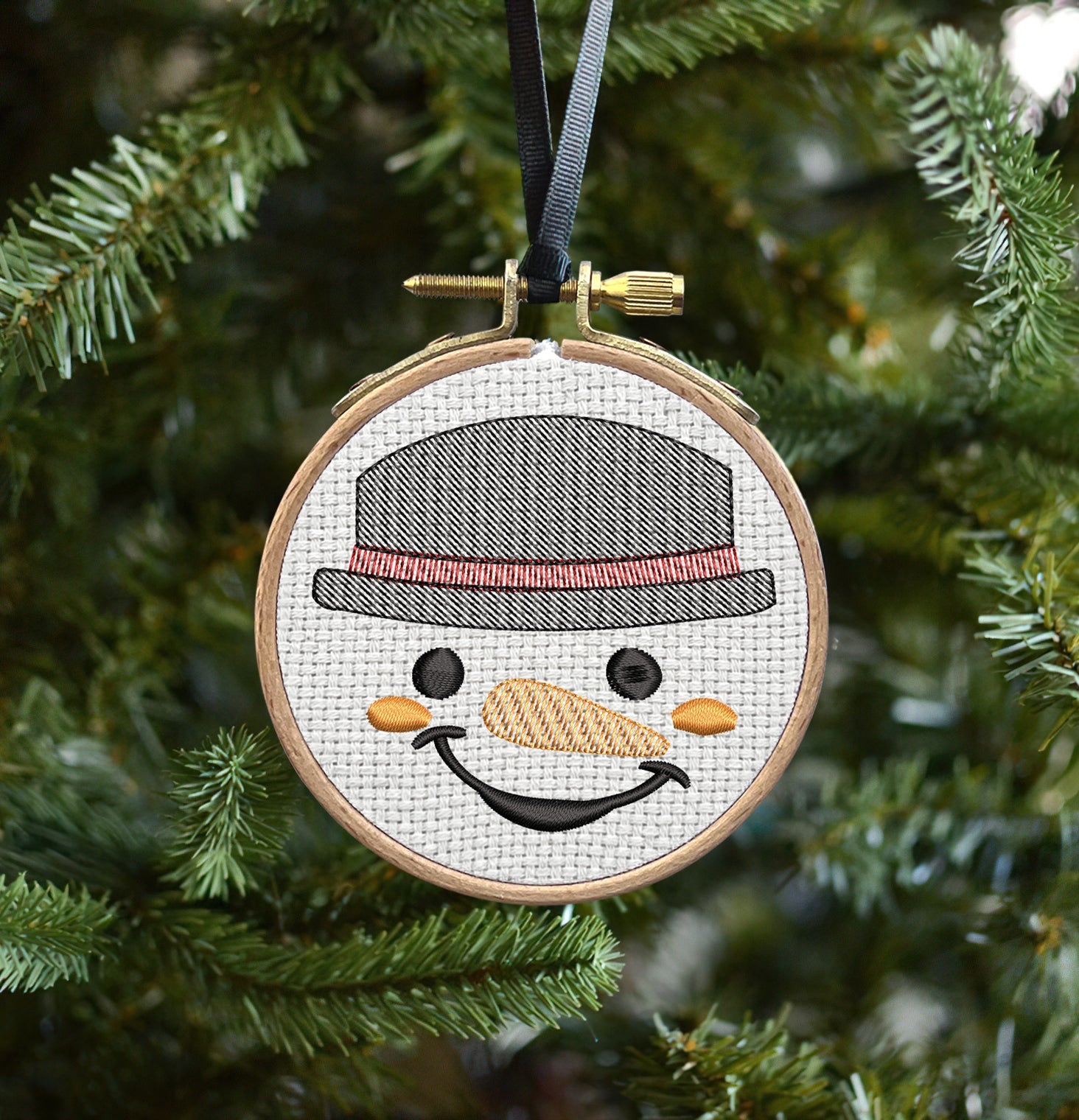 Snowman Merry Christmas 2023 Embroidered Christmas Ornaments