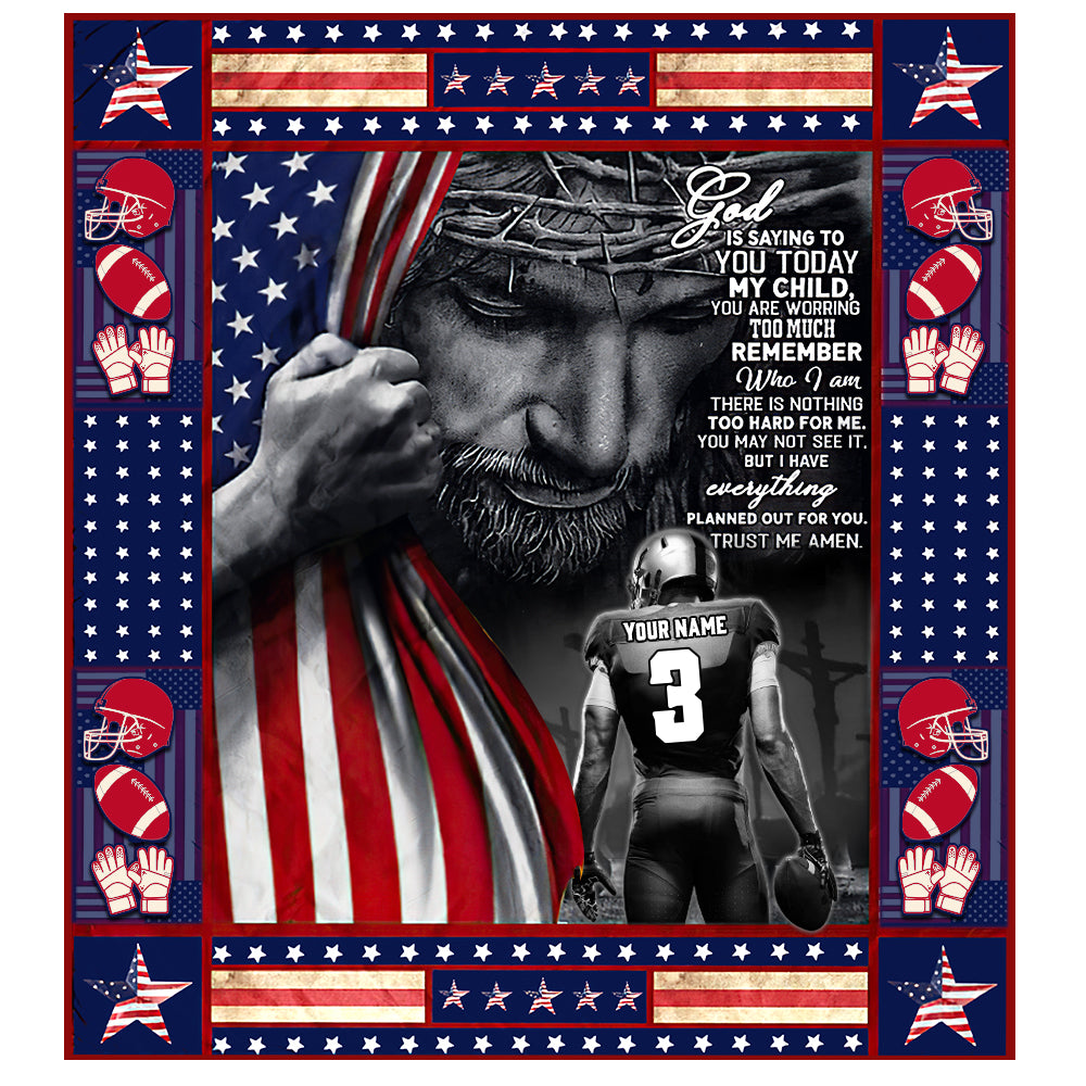 Football God Is Saying To You Personalized Name 3D Blanket 1 - Nvc97