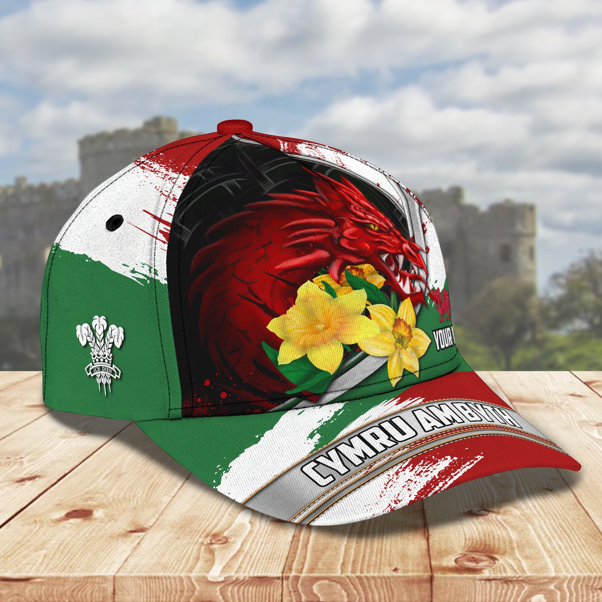 Wales - Cymru - Personalized Name Cap 64