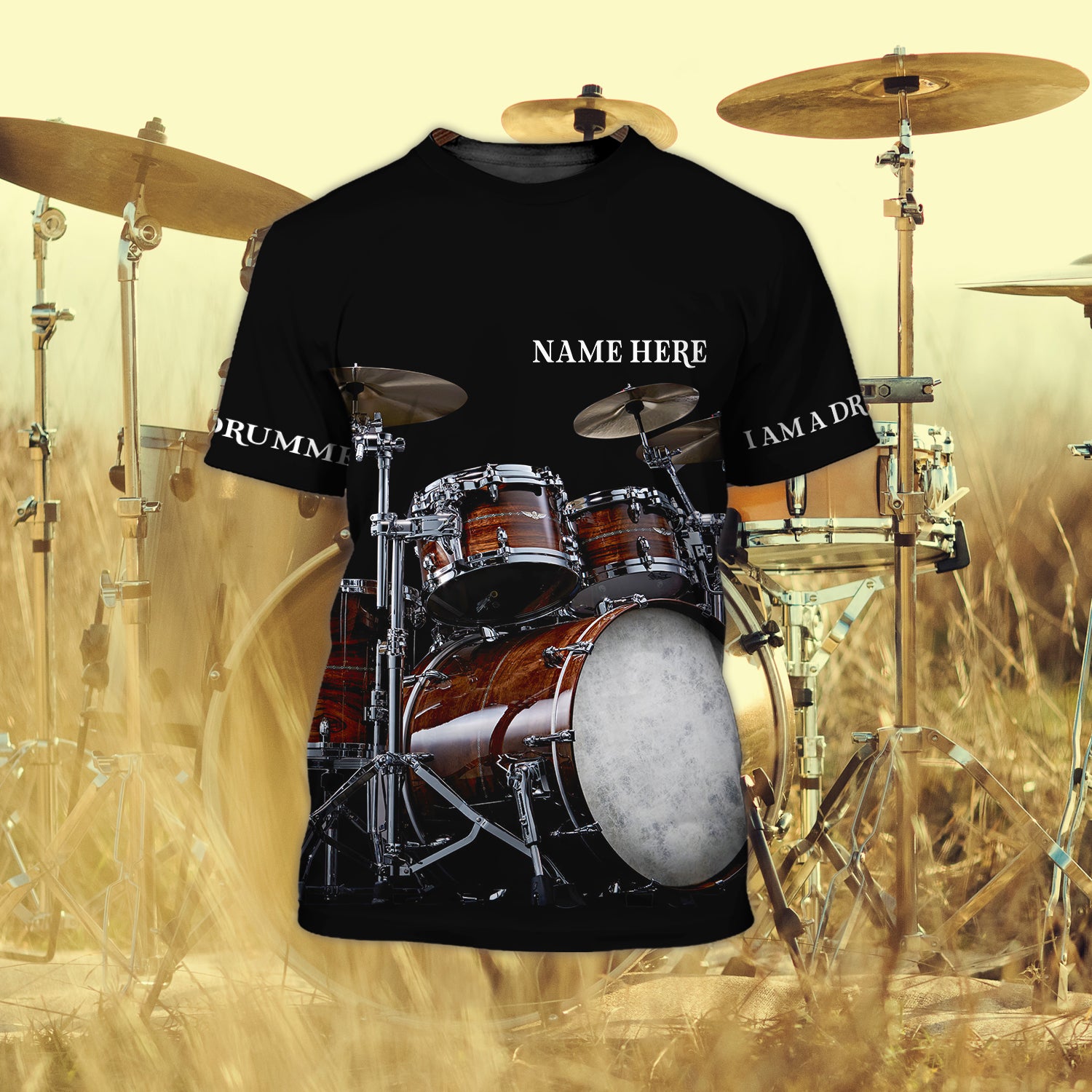 Drummer - Personalized Name 3D Tshirt - dah