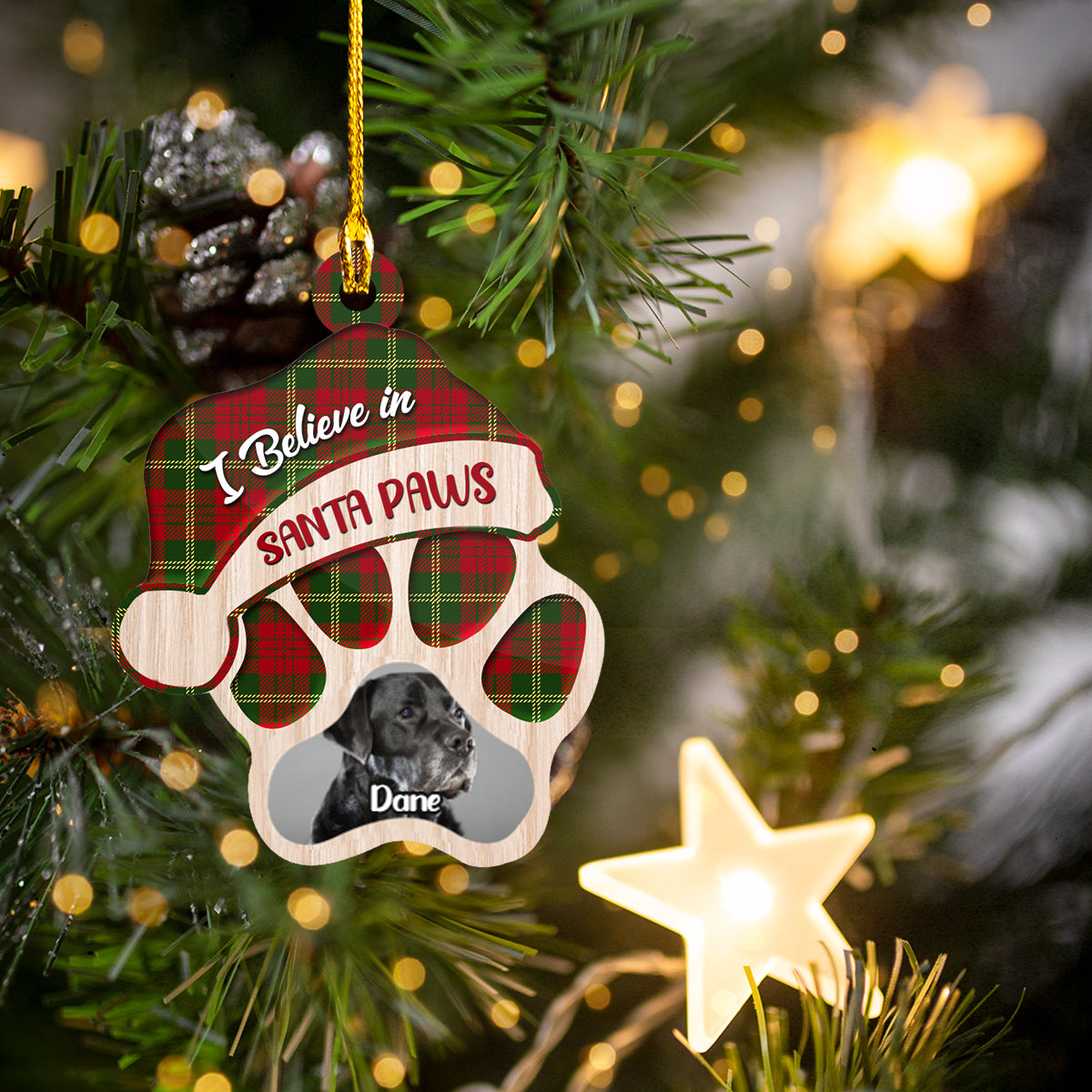 Dog Paws Custom Shaped Ornament