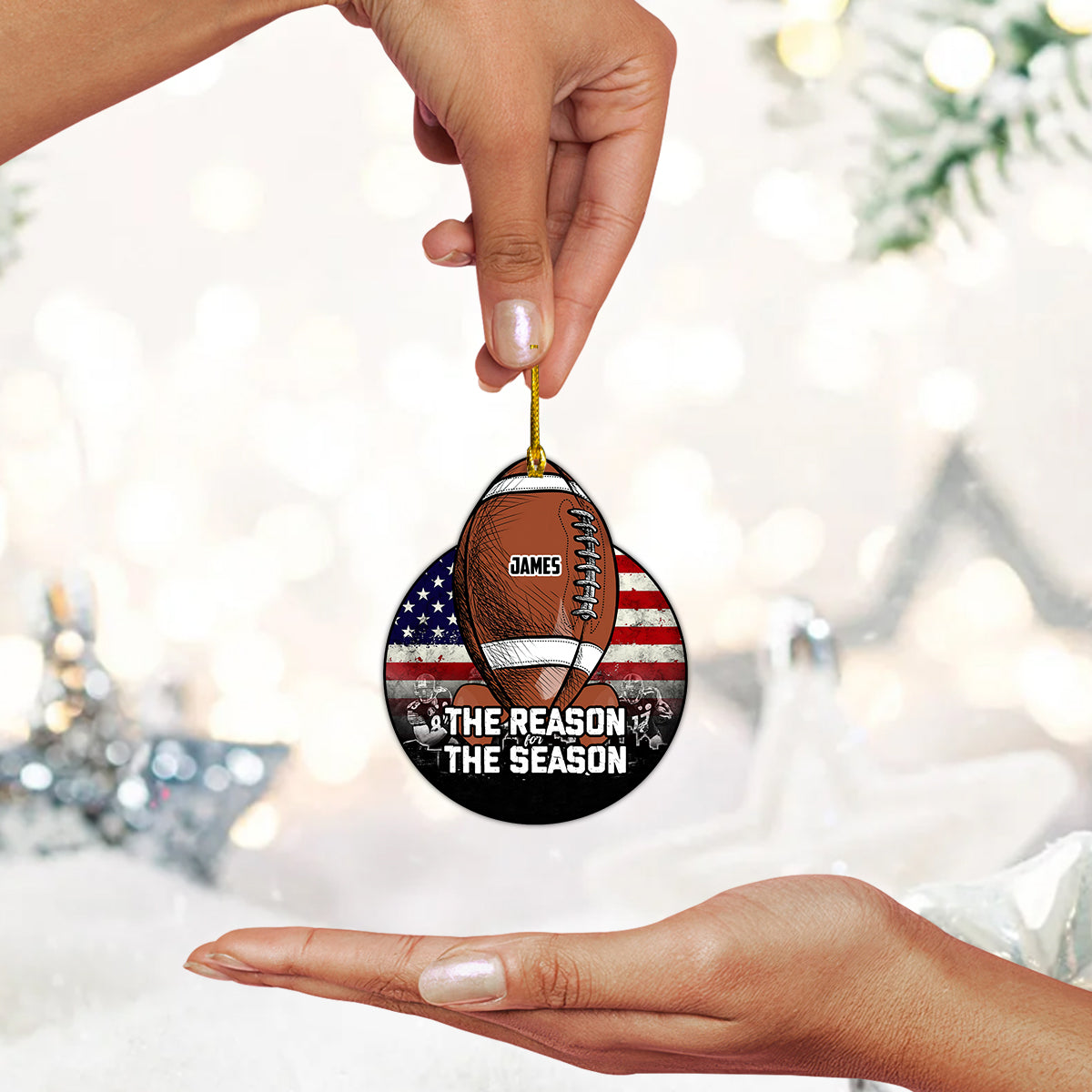 Custom Shape Ornament The Reason For The Season American Football Gift For Thanks Giving Home Decor