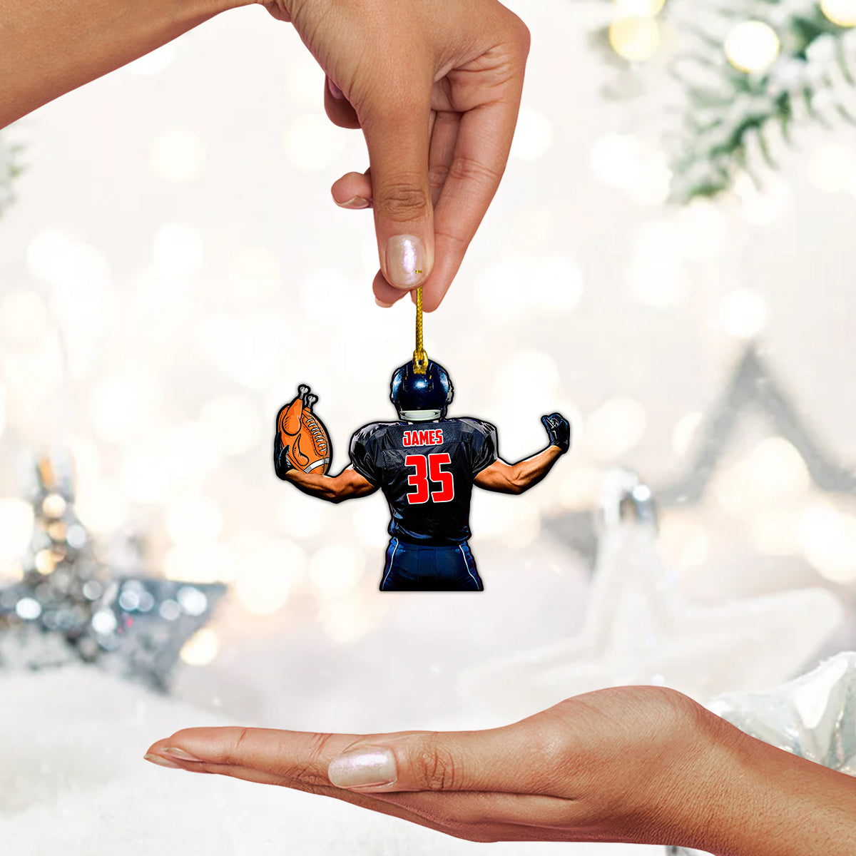 Custom Shape Ornament Turkey American Football Gift For Thanks Giving Home Decor