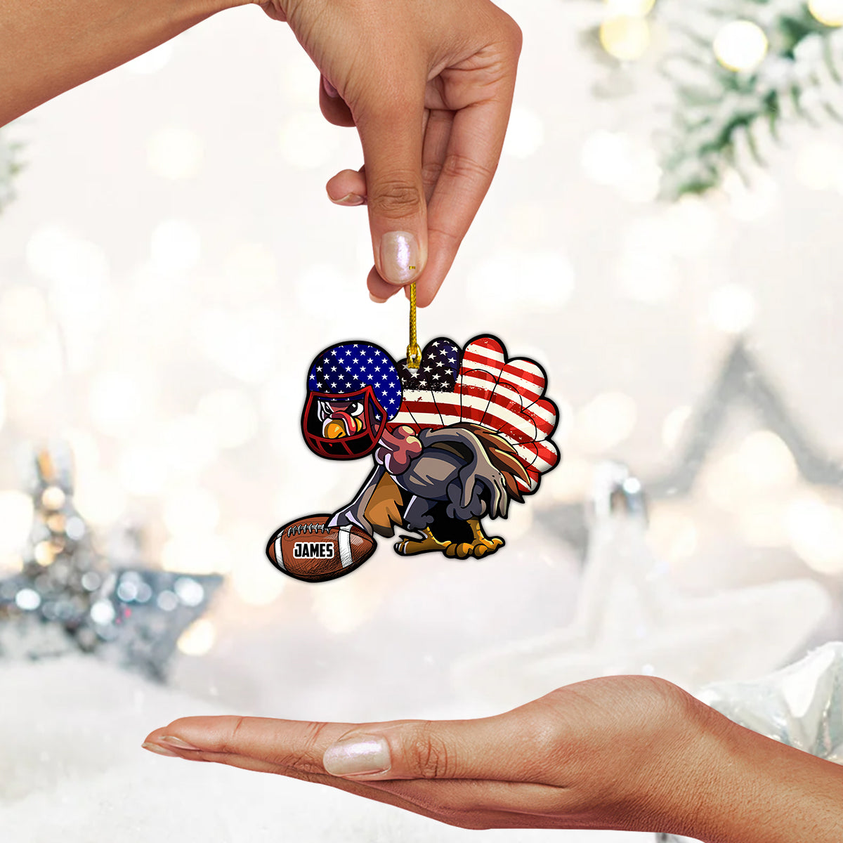 Custom Shape Ornament Turkey Touchdown American Gift For Thanks Giving Home Decor