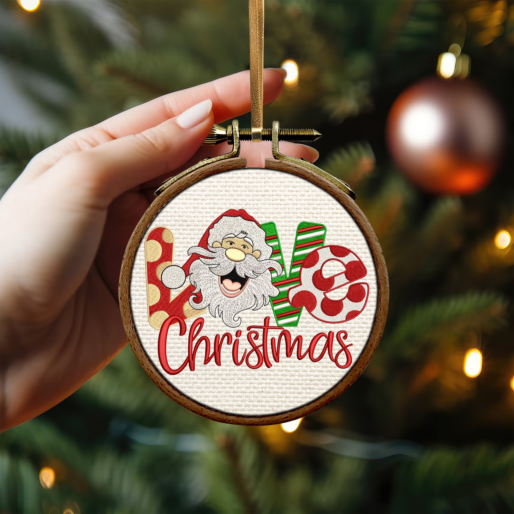 Love Christmas Embroidered Christmas Ornaments