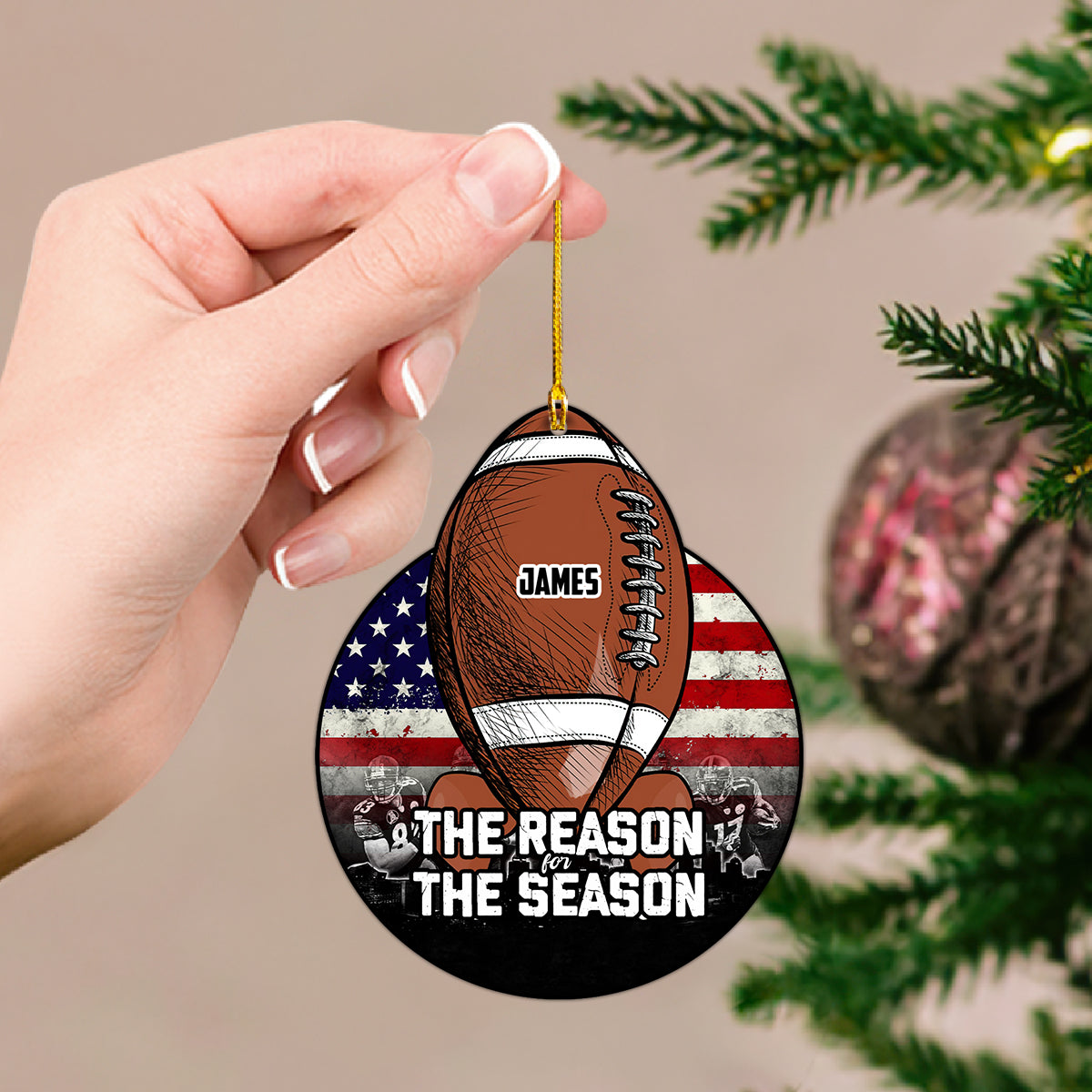 Custom Shape Ornament The Reason For The Season American Football Gift For Thanks Giving Home Decor