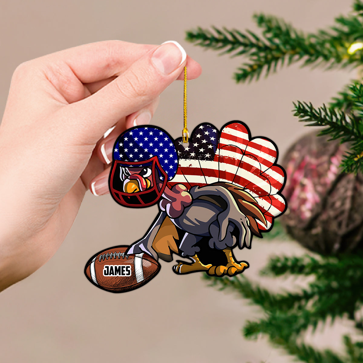 Custom Shape Ornament Turkey Touchdown American Gift For Thanks Giving Home Decor