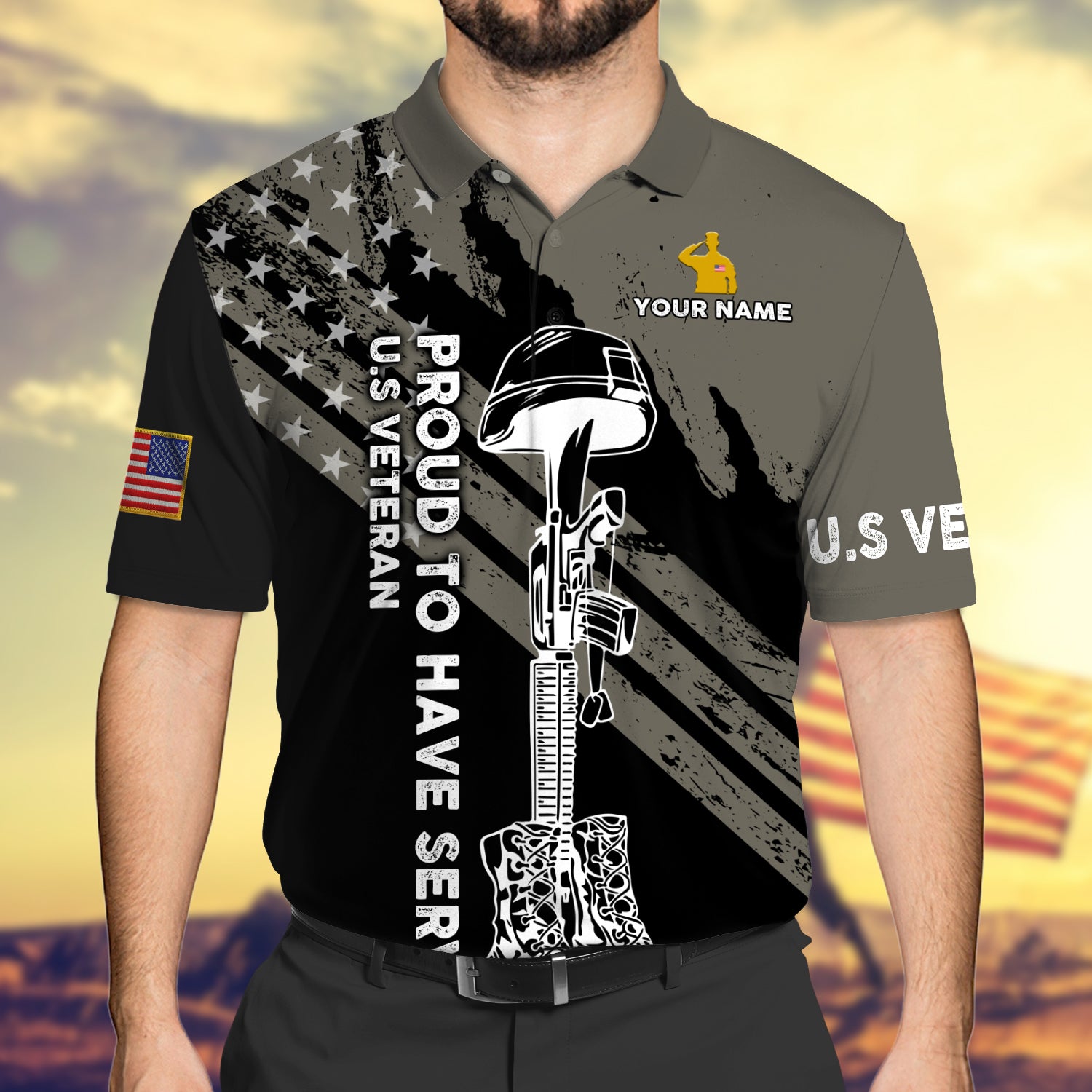 U.S Veteran - DD214 - Personalized Name 3D Polo Shirt 11 - Nvc97