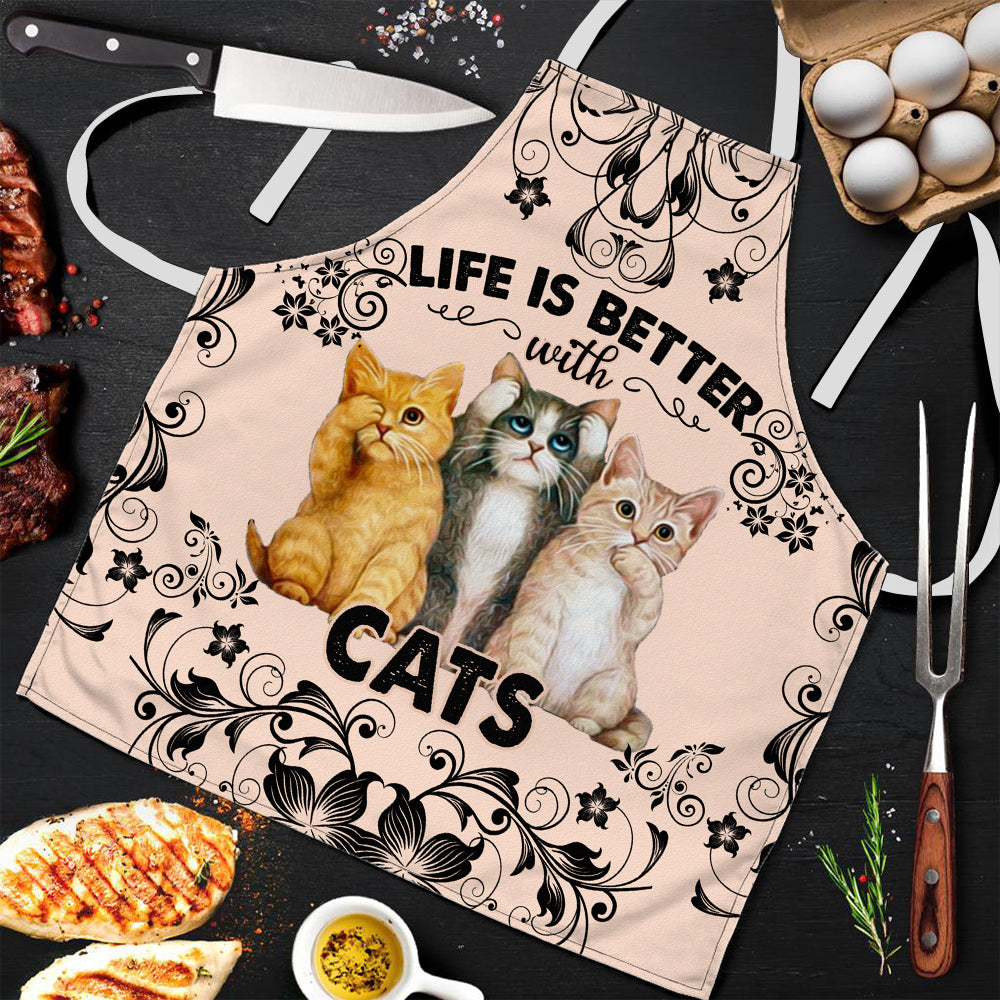 Life Is Better With Cats Apron - HTA