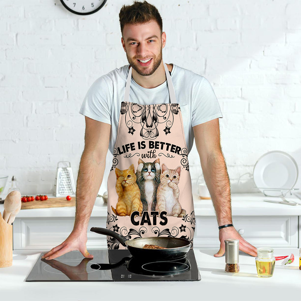 Life Is Better With Cats Apron - HTA