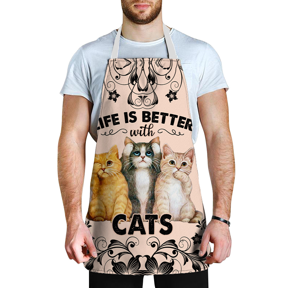 Life Is Better With Cats Apron - HTA