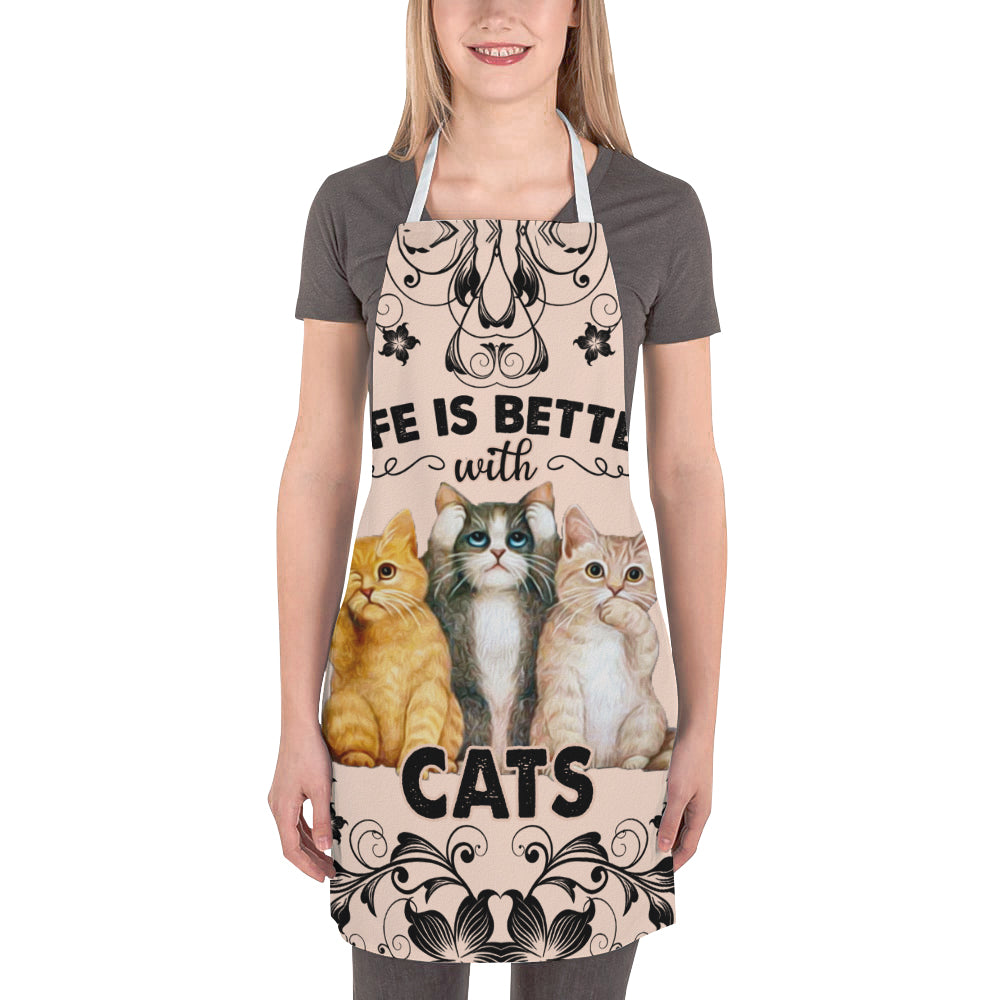 Life Is Better With Cats Apron - HTA