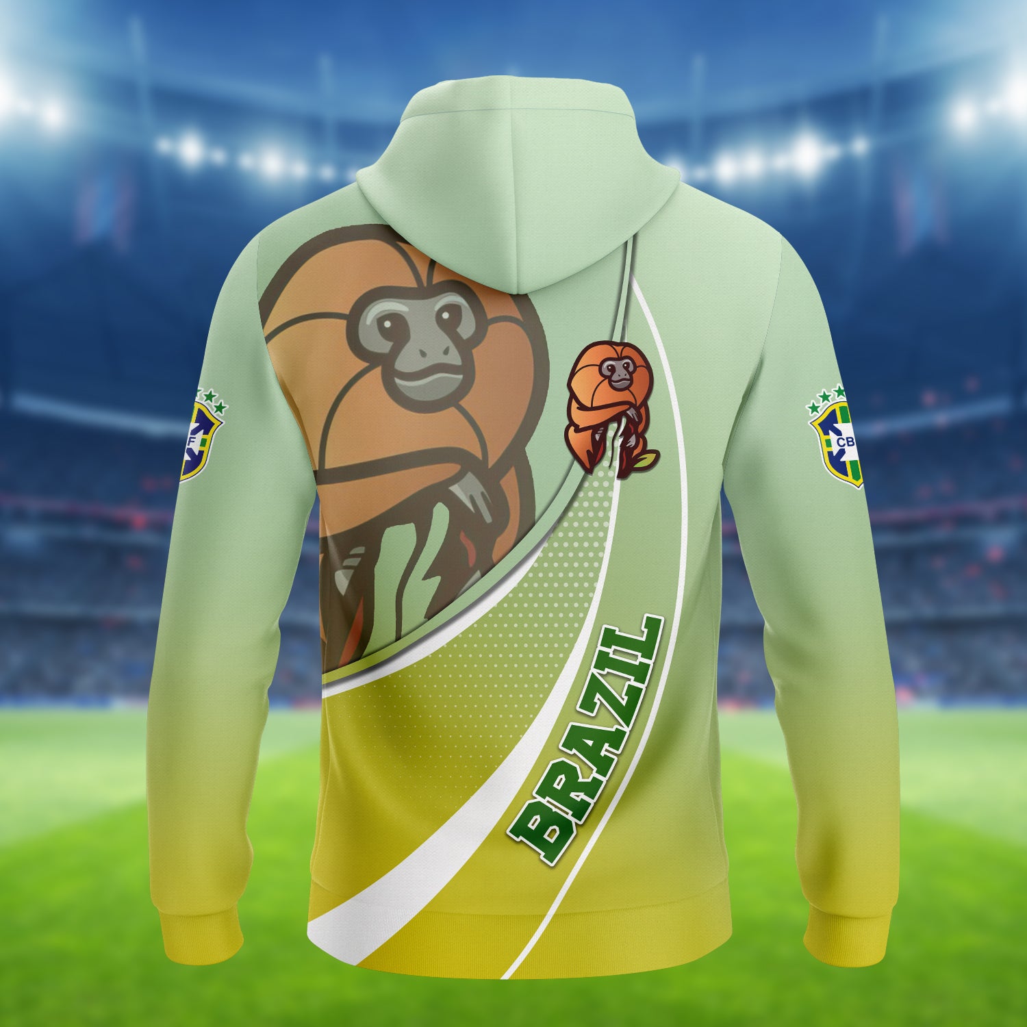 Brazil Football Fans Golden lion tamarin Design Shirt 3D Printed Tshirt For The Brazil Fans