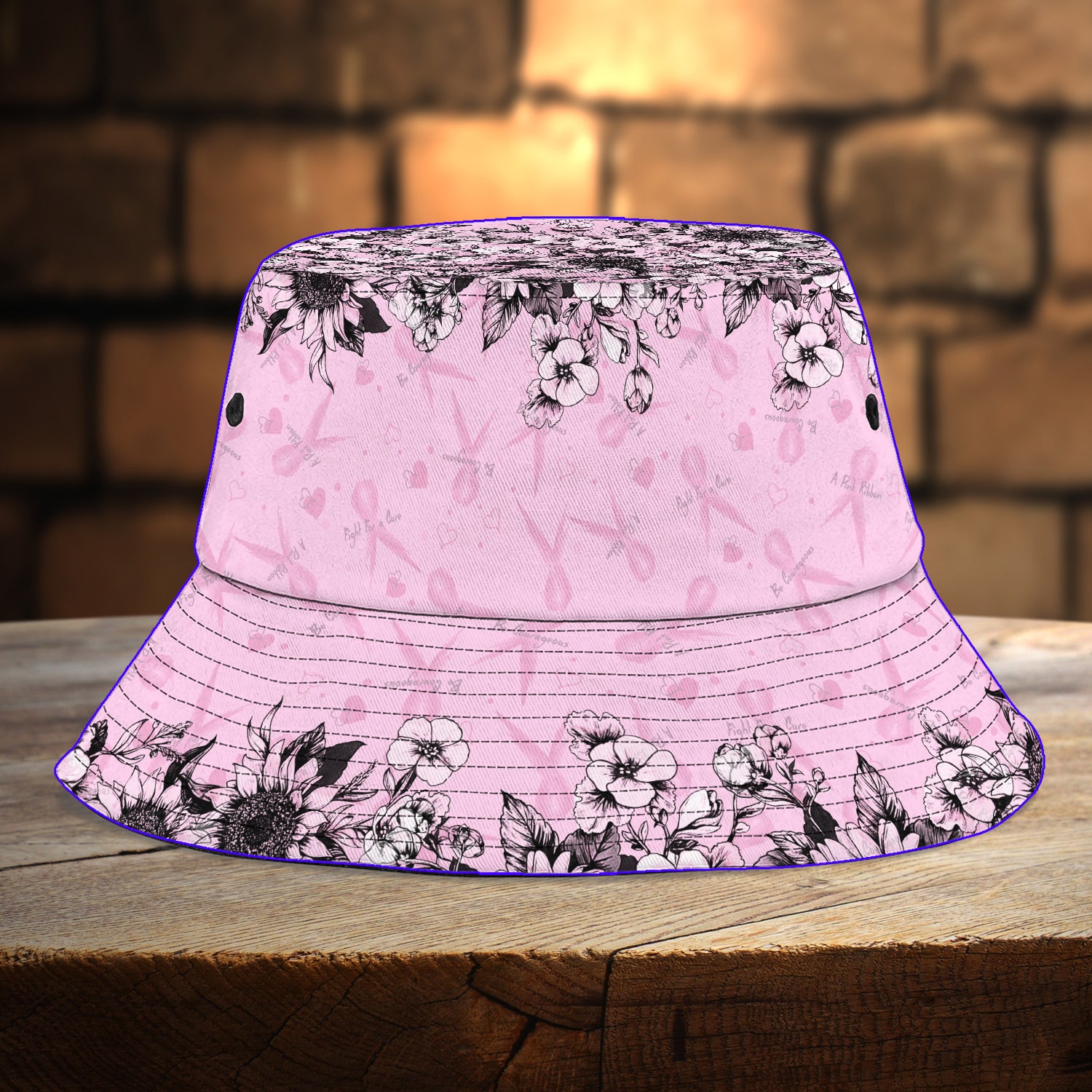Custom Bucket Hat - Breast Cancer - HN95 - Light Pink Version