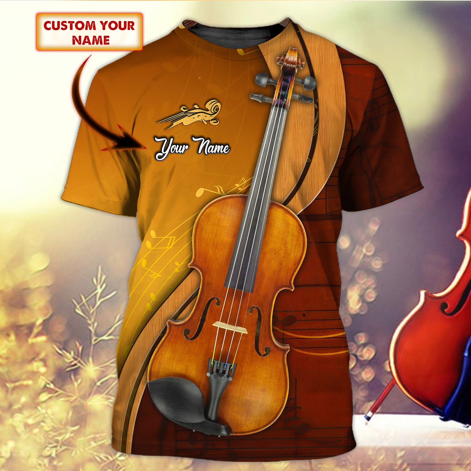 Love Violin - Personalized Name 3D Tshirt  - TT99-314