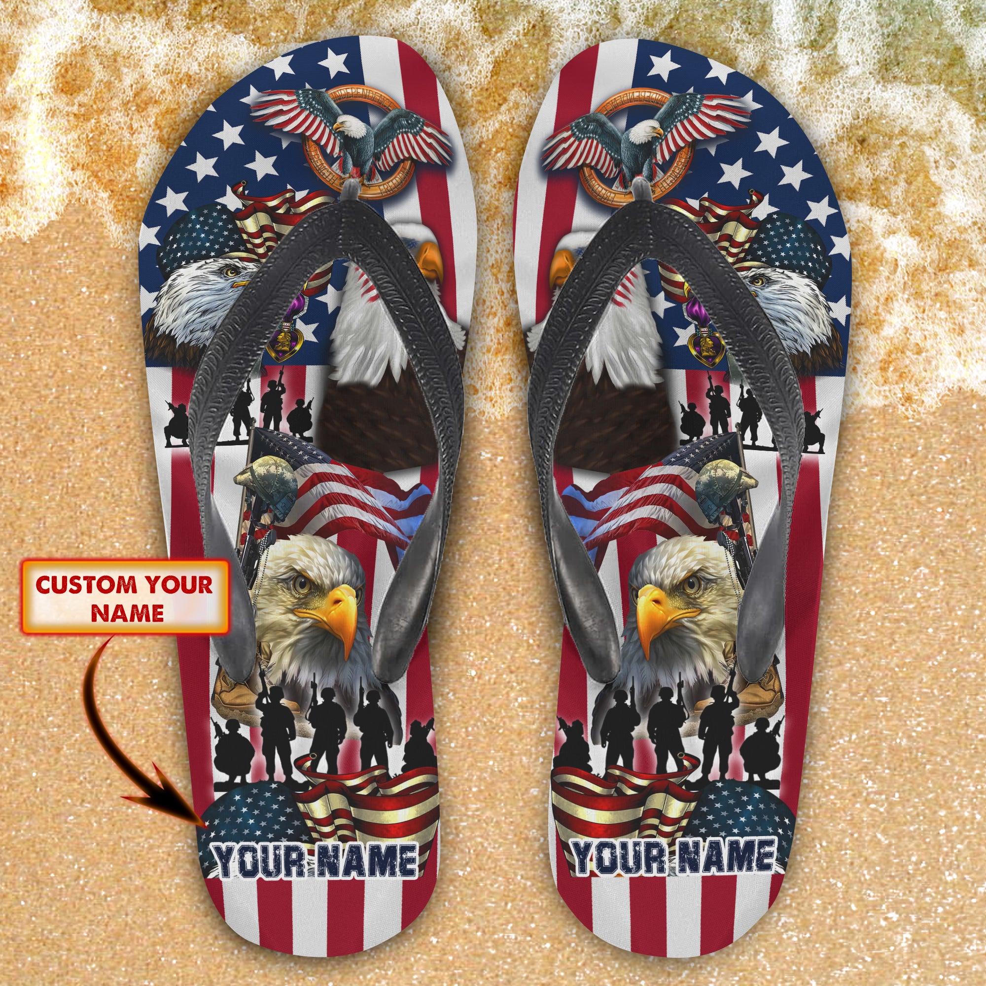 Custom Flip Flops - America - Fuly 12