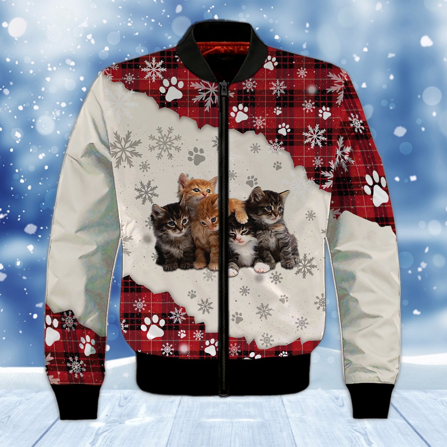 Cat and Snow 3D Full Print Shirts Cats Shirts NBTT - HKM