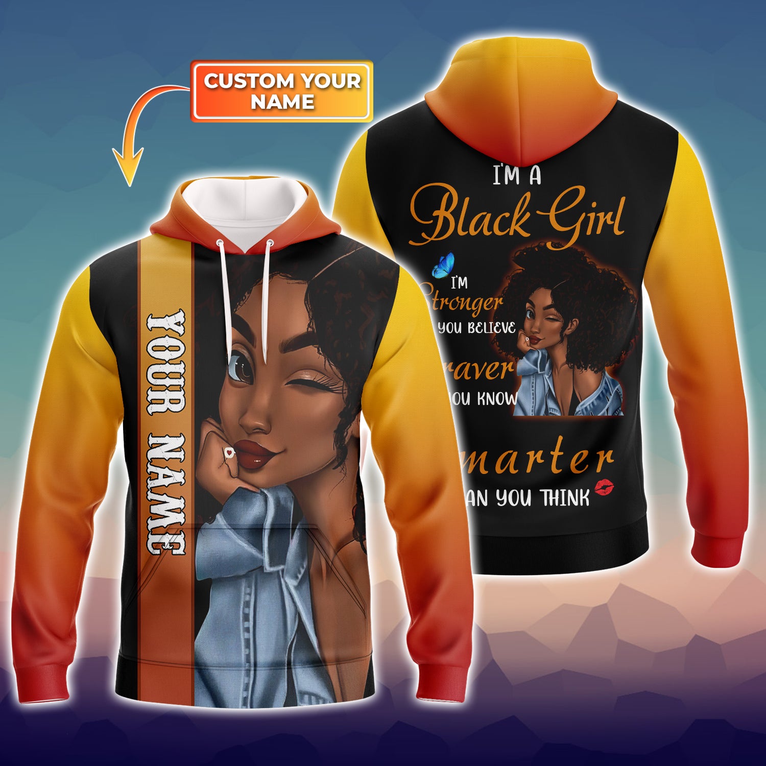 African Girl - Personalized Name 3D Hoodie 135 - Urt96