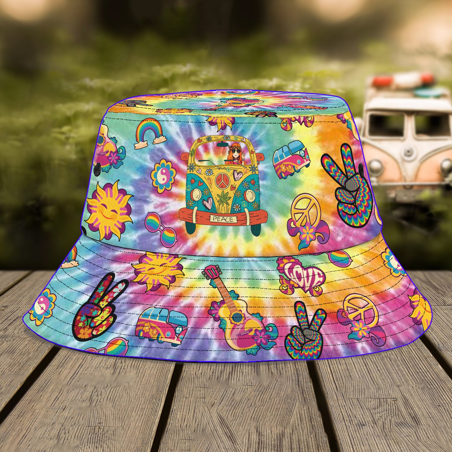 Custom Bucket Hat  - Hippie - TT99-307