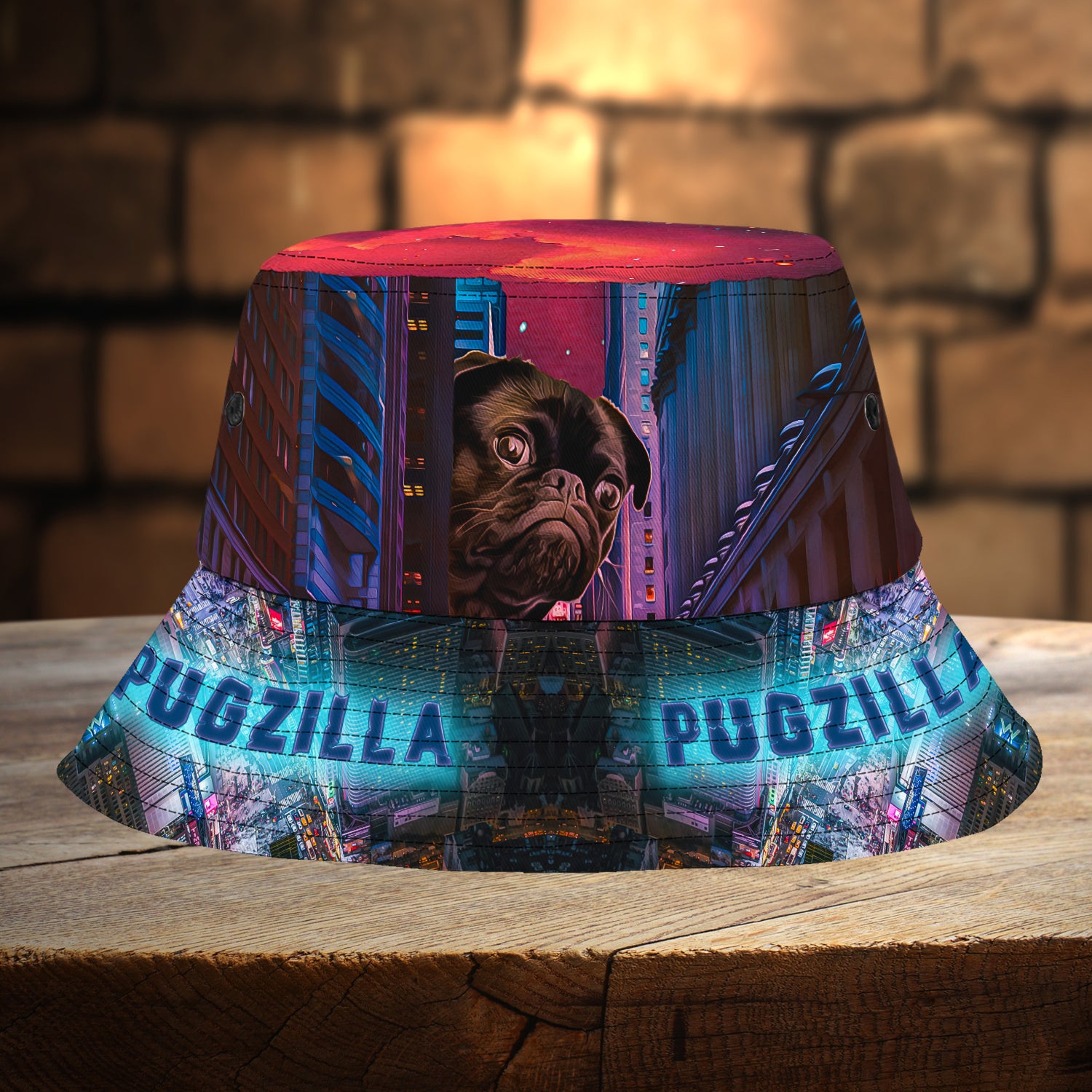 Pugzilla-Custom Bucket Hat - Loop - T2k-191