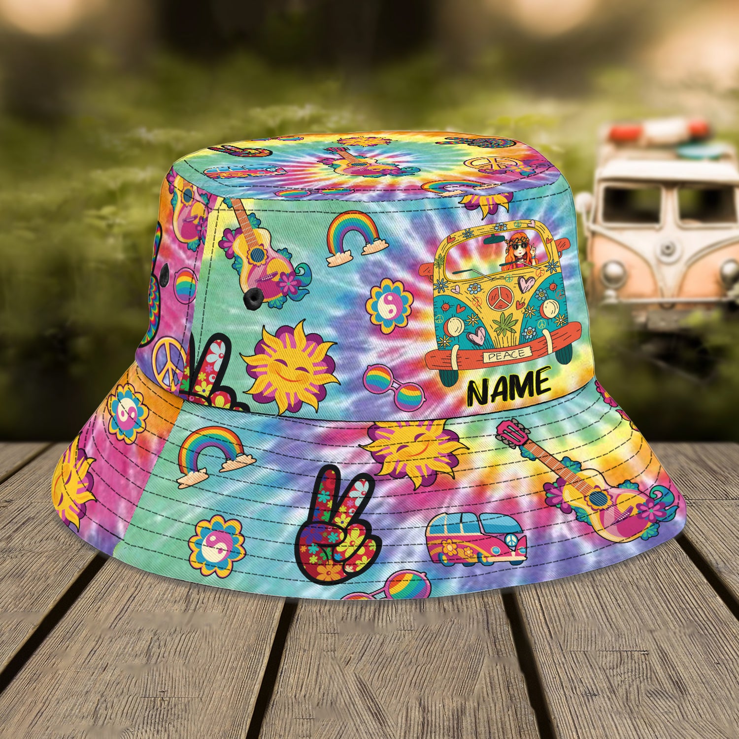 Custom Bucket Hat  - Hippie - TT99-307