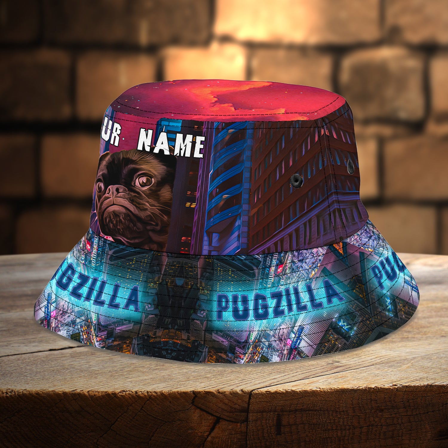 Pugzilla-Custom Bucket Hat - Loop - T2k-191