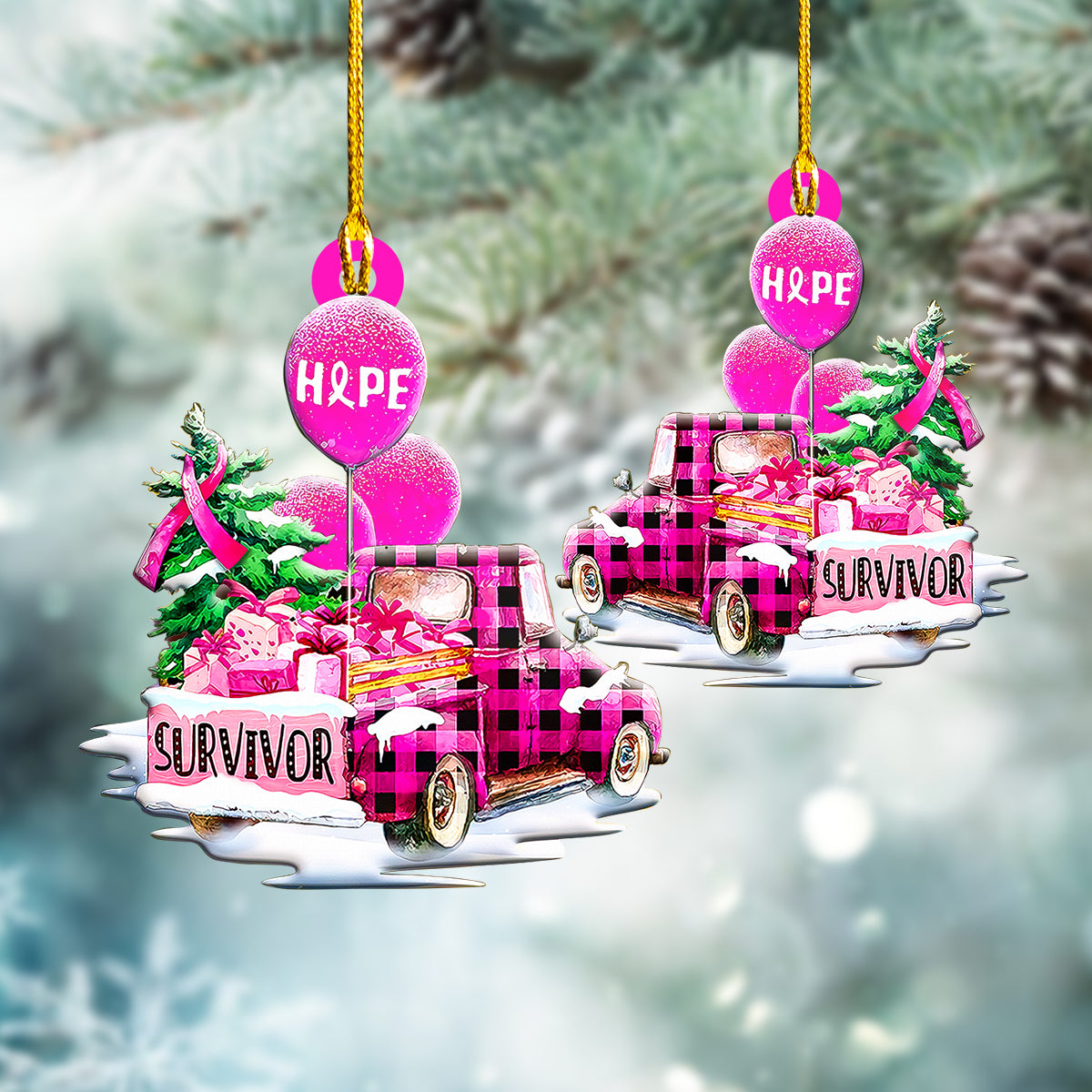 Breast Cancer Awareness Shaped Ornament DT69-1158