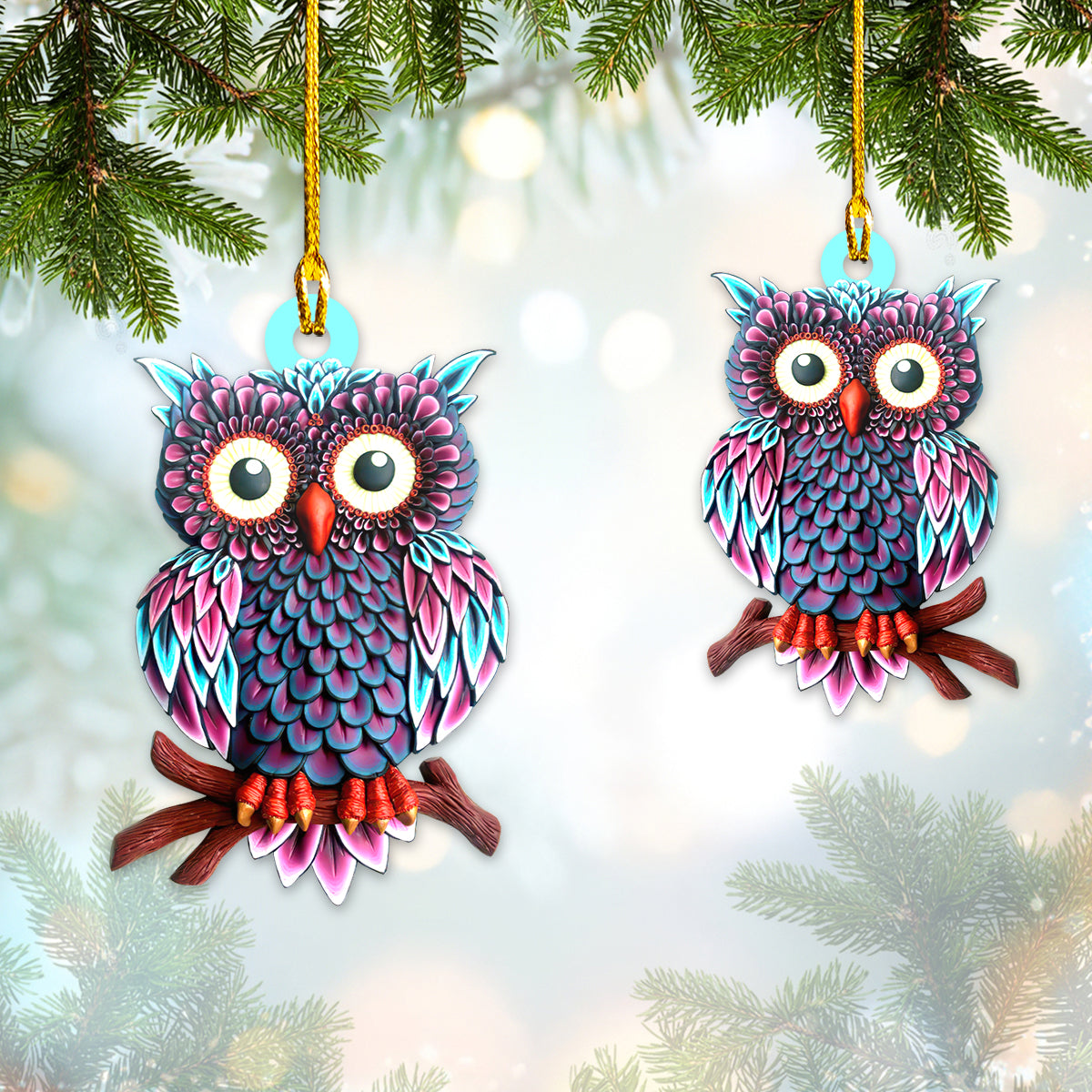 OWL 2- 3D SHAPED ORNAMENT - Loop - T2K- 532