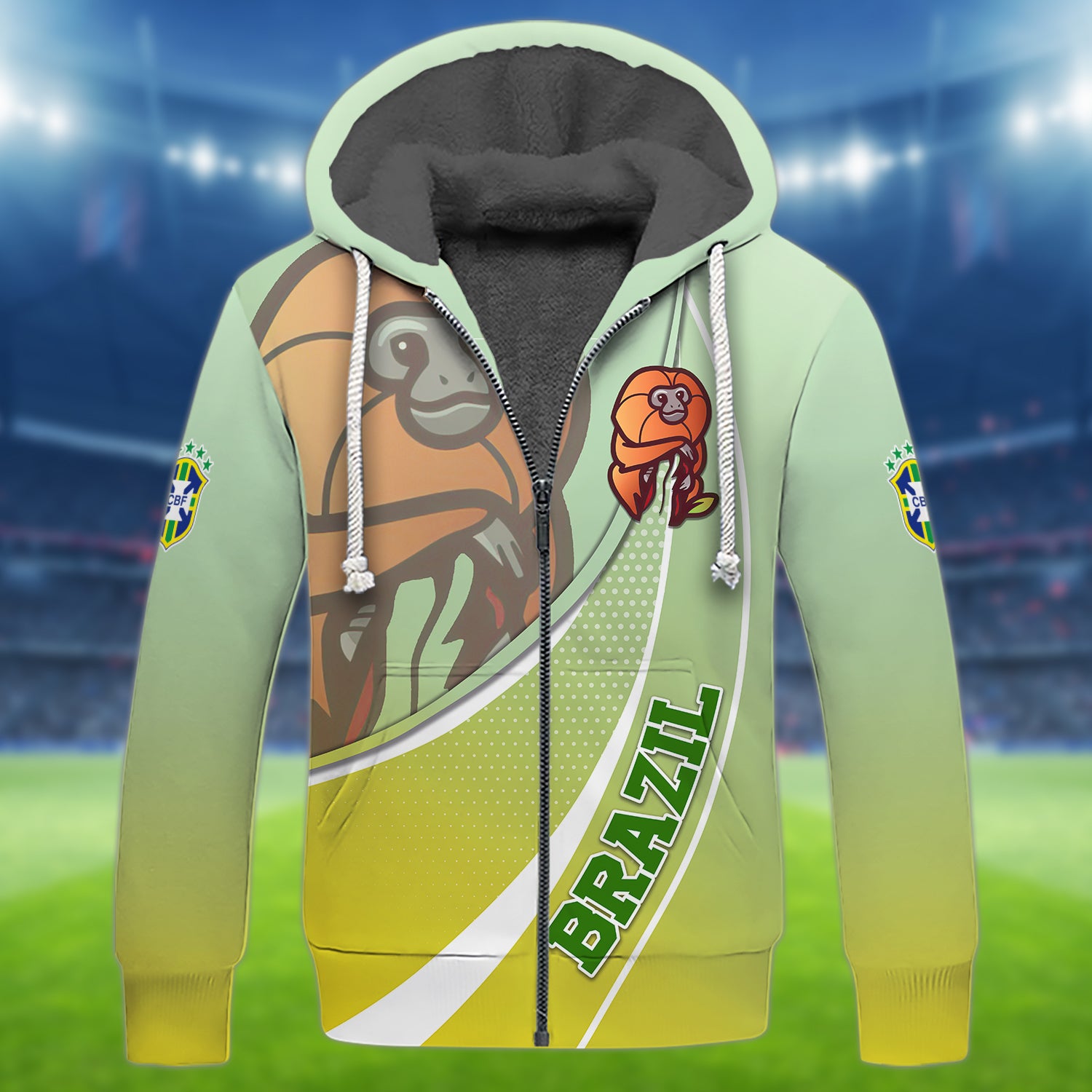 Brazil Football Fans Golden lion tamarin Design Shirt 3D Printed Tshirt For The Brazil Fans