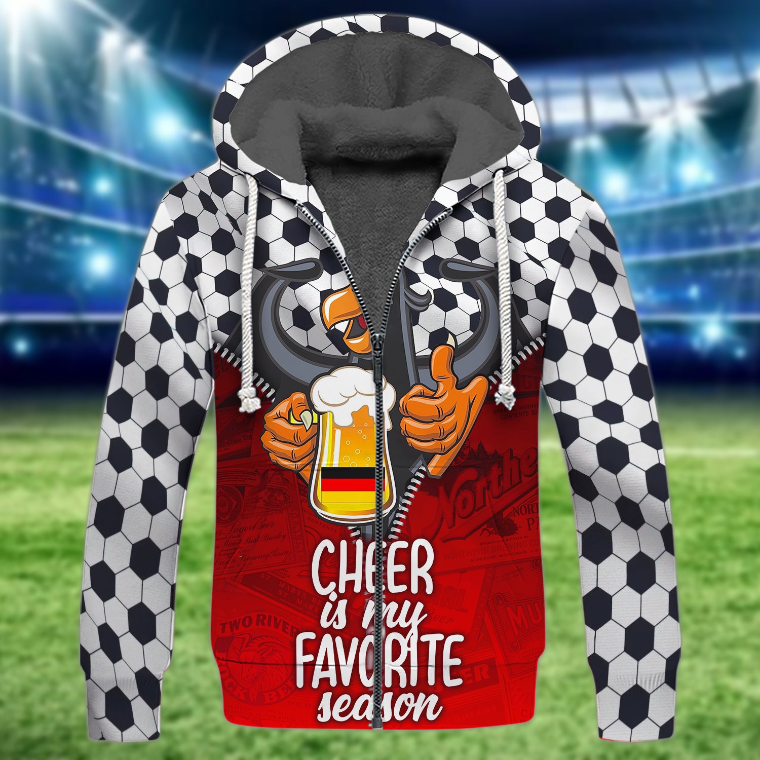 Cheer Is My Favorite SeaSon, Germany's Love Of Football, Eagle And Beer Graphic Design 3D Printed Tshirt For The Germany Fans