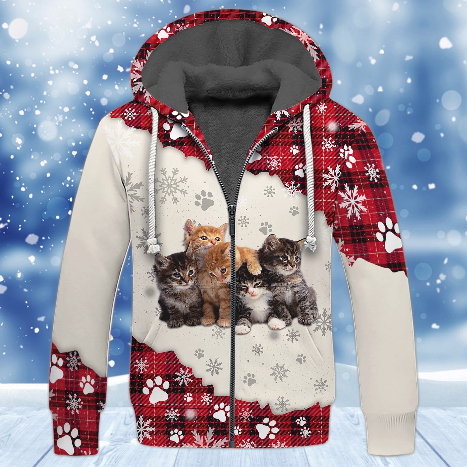 Cat and Snow 3D Full Print Shirts Cats Shirts NBTT - HKM