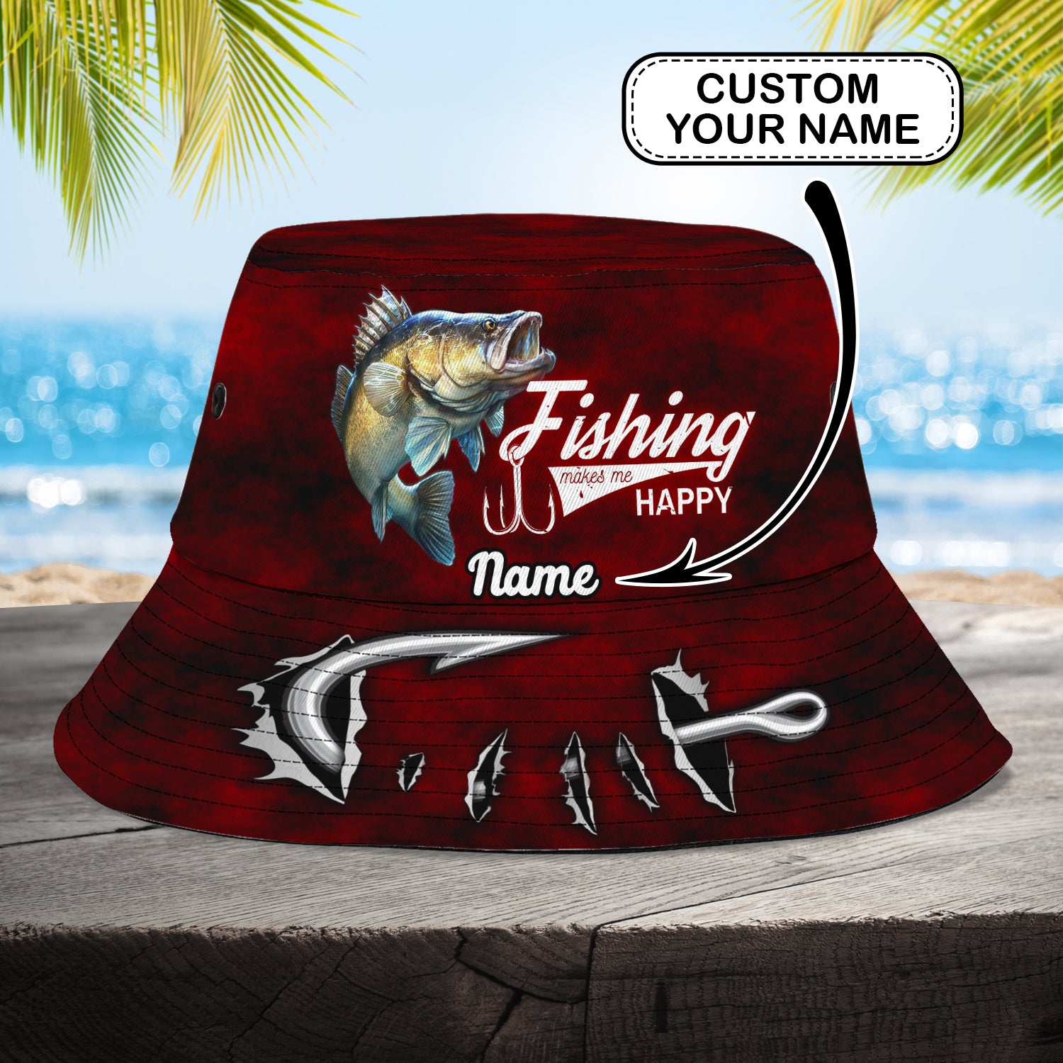 Walleye Fishing - Custom Bucket Hat - Loop - Ntp-205