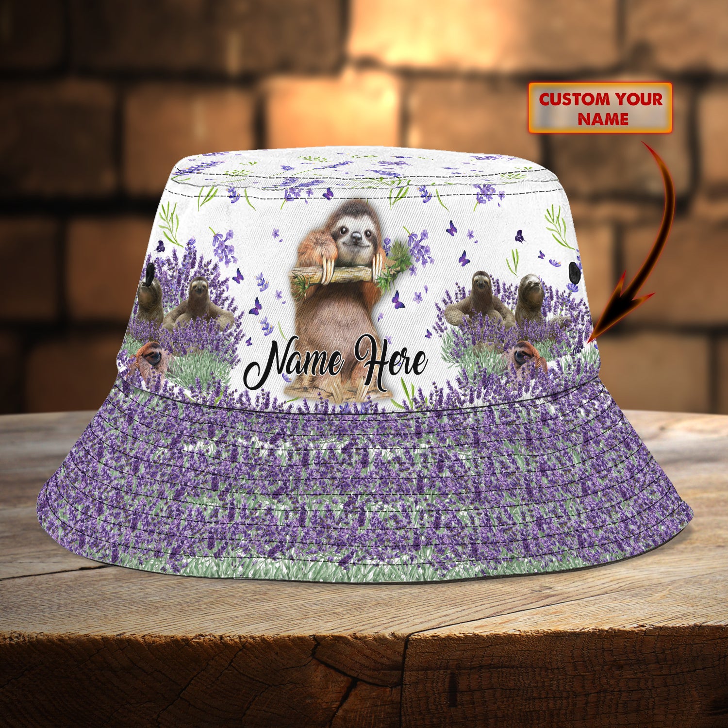 Custom Bucket Hat - Sloth - Vtm99