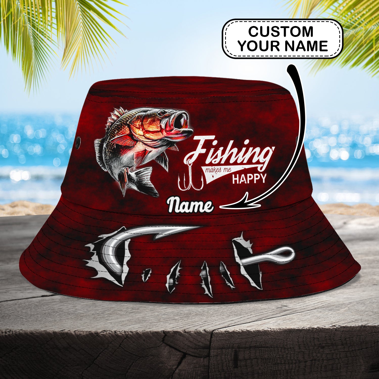 Bass Fishing - Custom Bucket Hat - Loop - Ntp-198