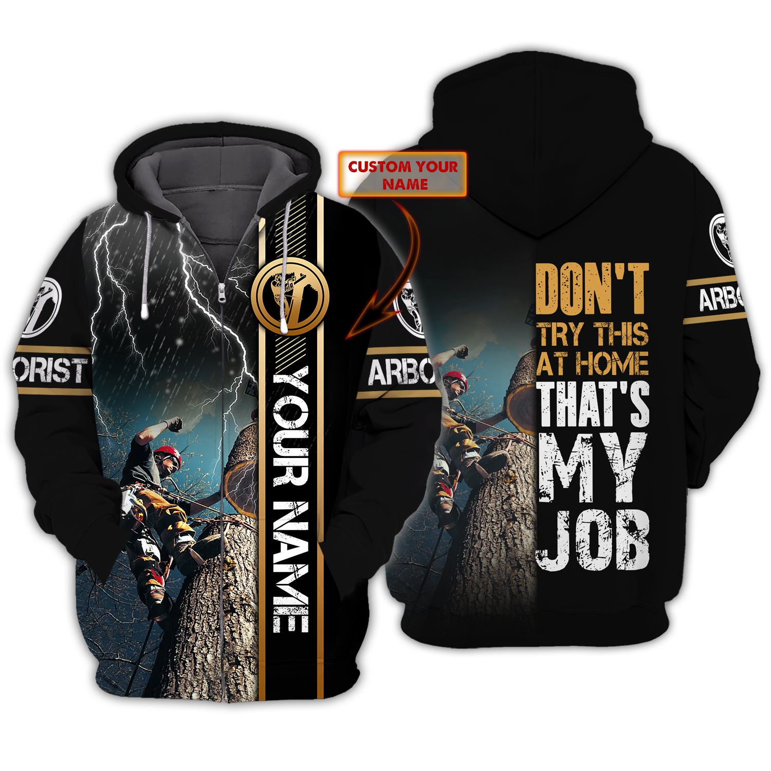 Arborist - That's My Job - Personalized Name 3D Zipper hoodie - QB95