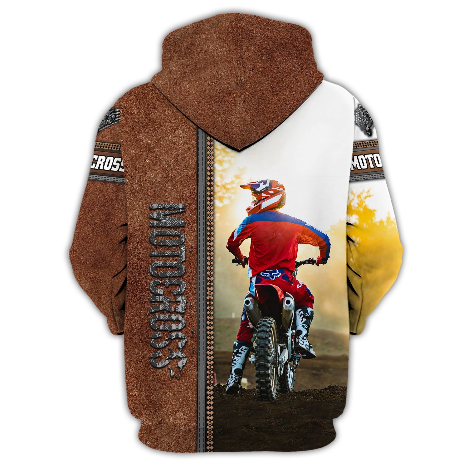 Motocross, Biker, Motorcycle, Personalized Name 3D Full Print Zipper Hoodie 02, Nvc97