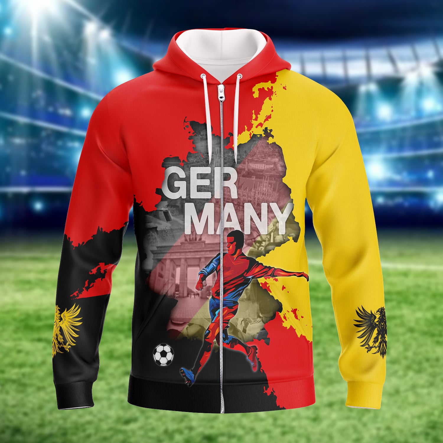 Germany's Love Of Country And Football Graphic Design 3D Printed Tshirt For The Germany Fans