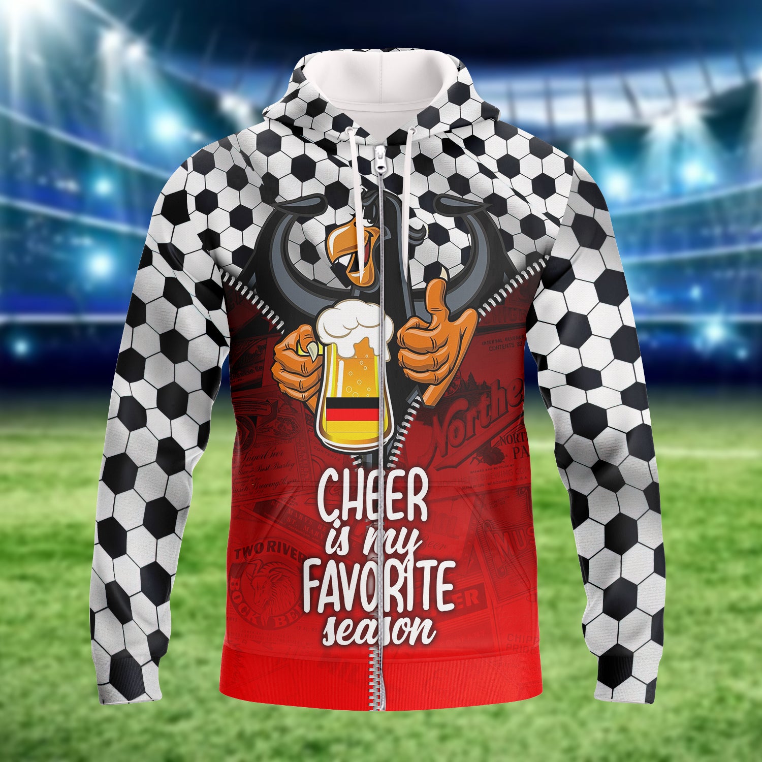 Cheer Is My Favorite SeaSon, Germany's Love Of Football, Eagle And Beer Graphic Design 3D Printed Tshirt For The Germany Fans
