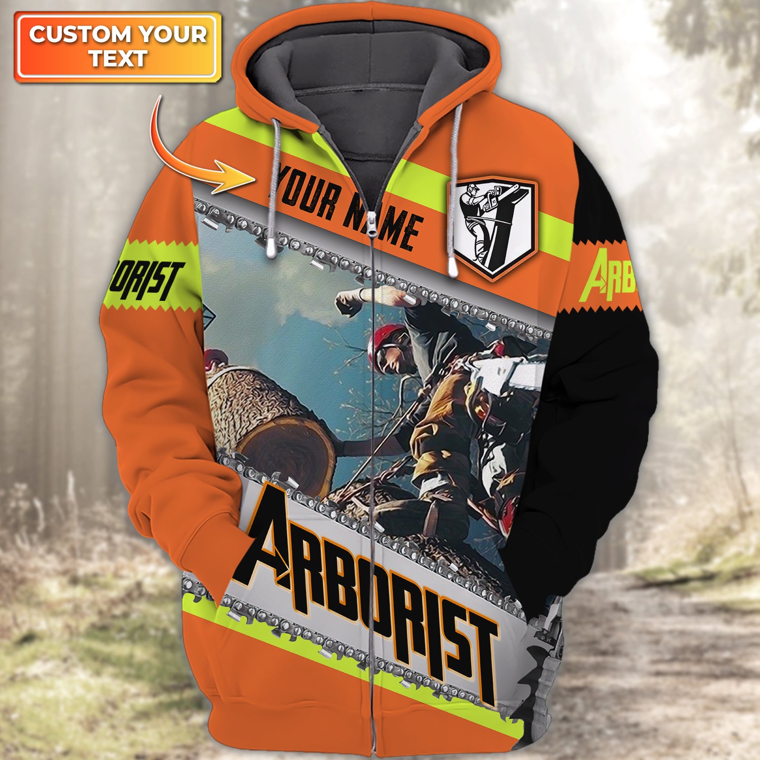 Arborist 30 - Personalized Name 3D Zipper hoodie - QB95