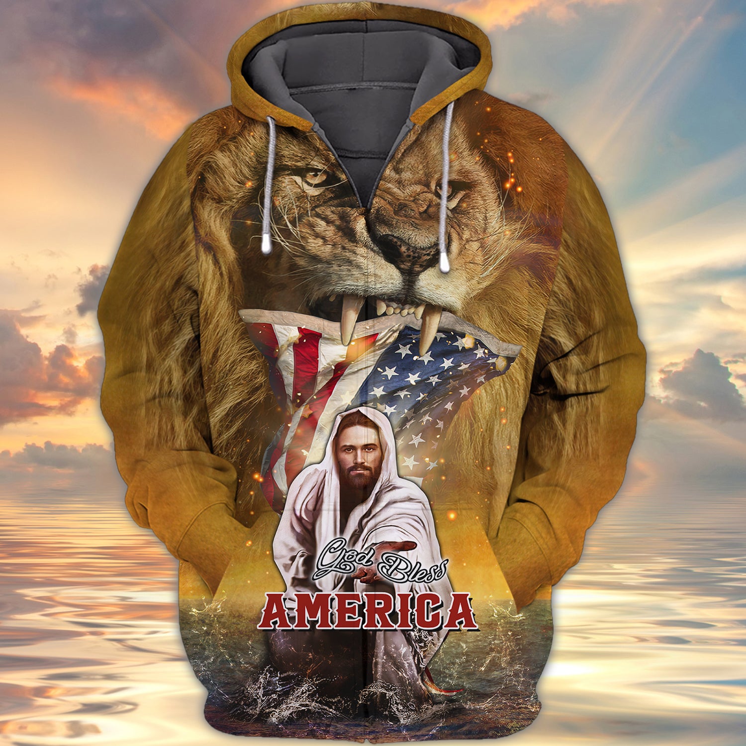 God bless America 3D full print shirt Gift for Christian 1855 Htv