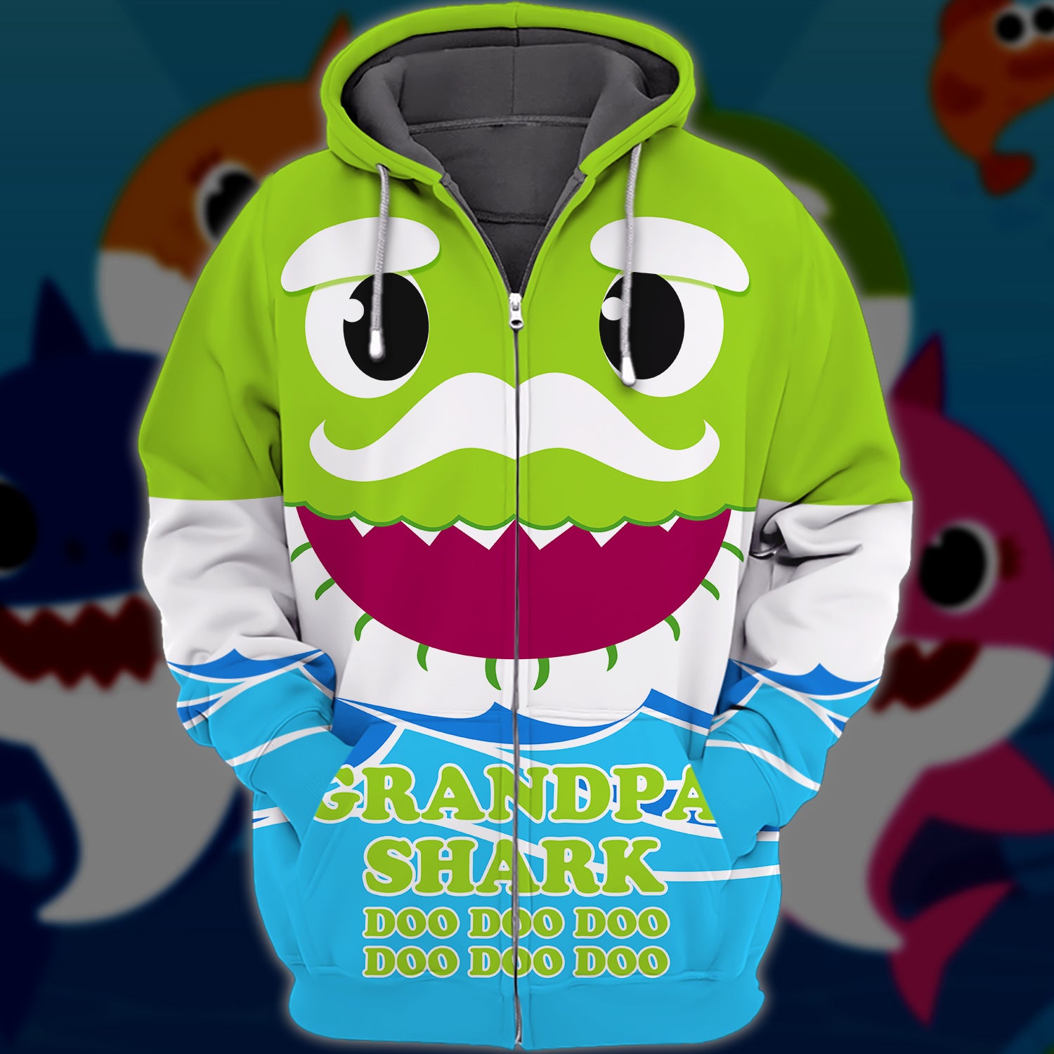 Grandpa Shark Doo Doo Doo , 3D Full Print 01.2, NBTT